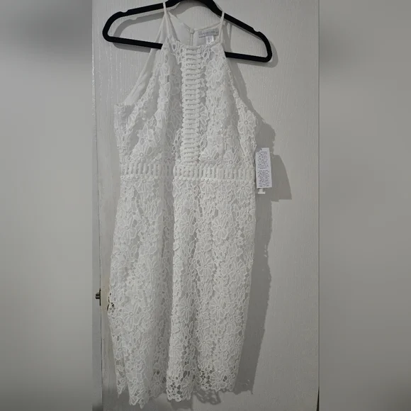 knee length dresses for ladies Lyon Lace Dress in White Lace – RESA